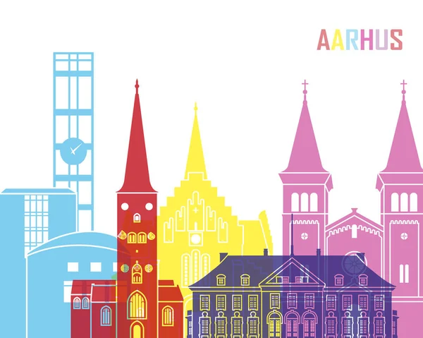 Aarhus skyline pop — Stock vektor