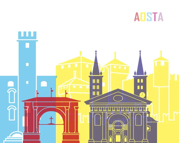 Aosta skyline pop — Stockvector