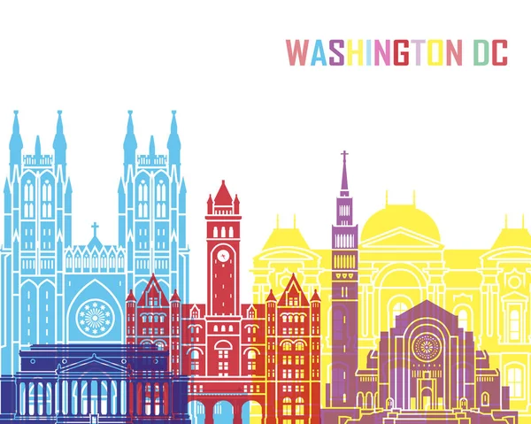 Washington Dc V2 skyline pop — Image vectorielle
