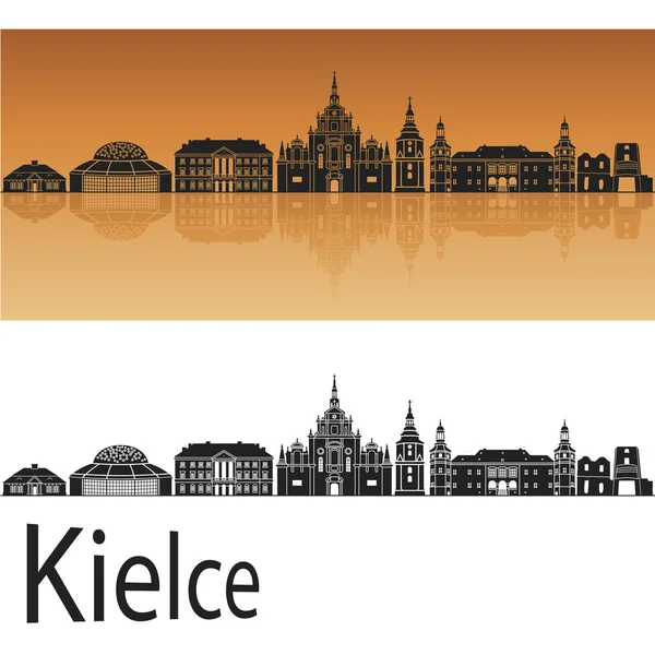 Skyline di Kielce in arancione — Vettoriale Stock