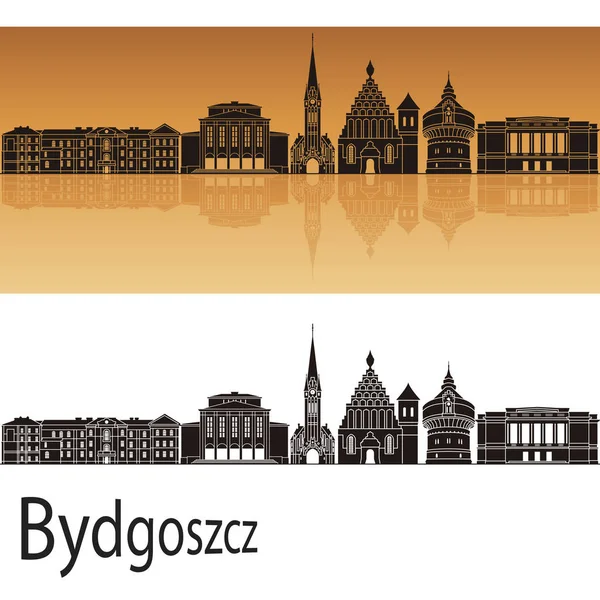 Skyline Bydgoszcz em laranja — Vetor de Stock