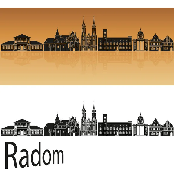 Skyline Radom en naranja — Archivo Imágenes Vectoriales