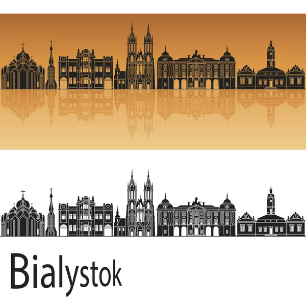 Linha do horizonte de Bialystok em laranja — Vetor de Stock