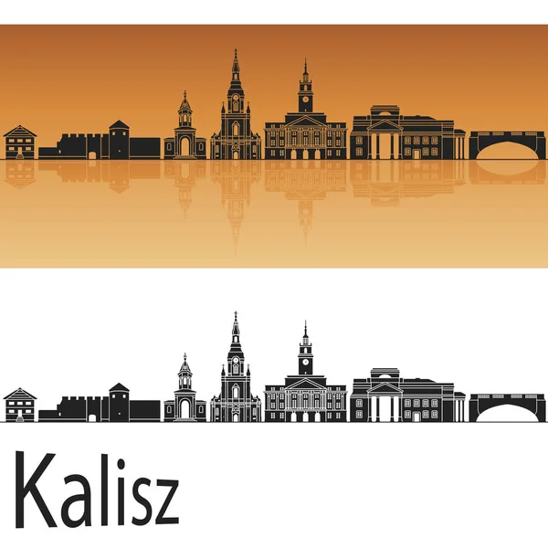 Skyline Kalisz en naranja — Vector de stock