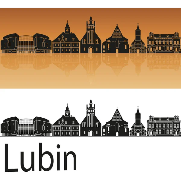 Lubin skyline w orange — Wektor stockowy