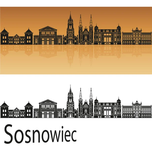 Skyline Sosgnowiec in arancione — Vettoriale Stock