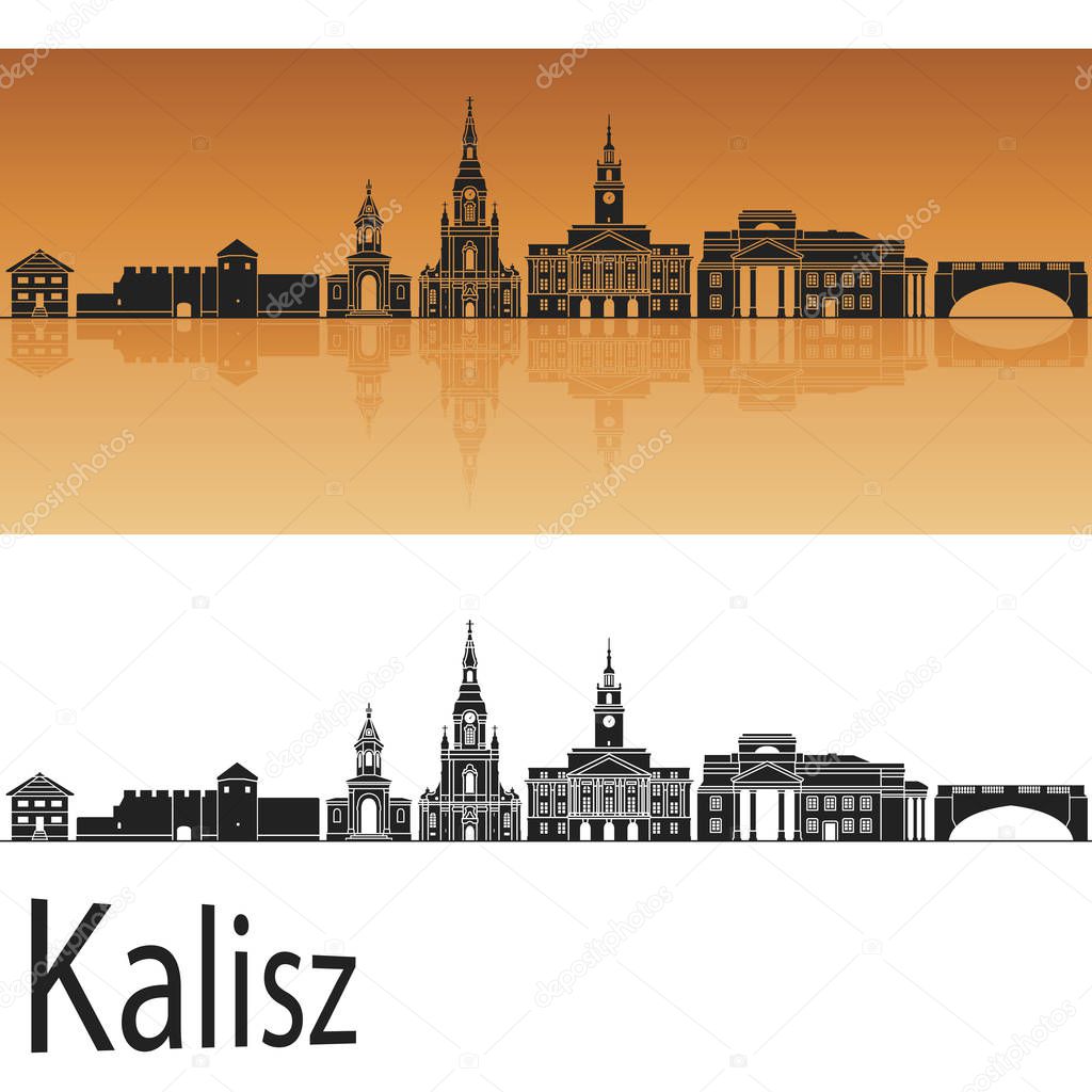 Kalisz skyline in orange