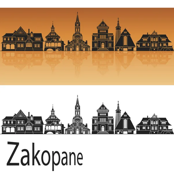 Skyline von Zakopane in Orange — Stockvektor
