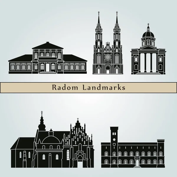 Radom landmarks and monuments — Stock Vector