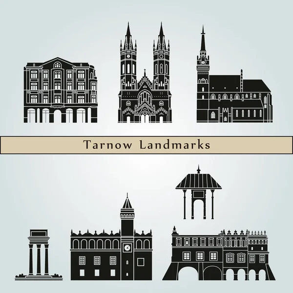 Tarnow Lugares de interés y monumentos — Vector de stock
