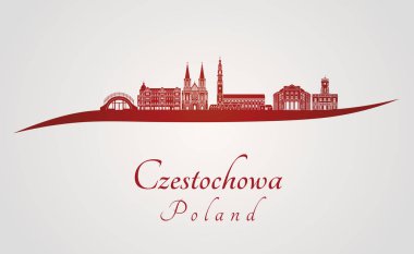 Czestochowa manzarası kırmızı