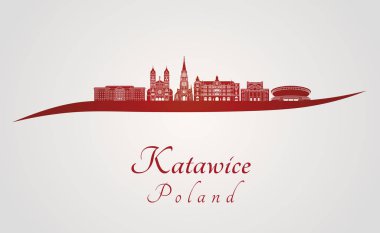 Katowice manzarası kırmızı