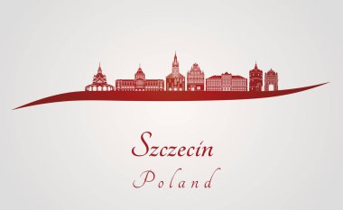 Szczecin manzarası kırmızı