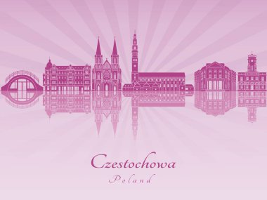 Mor parlak orkide Czestochowa manzarası