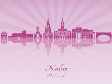 Mor parlak orkide Kalisz manzarası