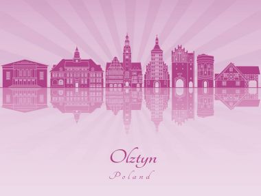 Mor parlak orkide Olztyn manzarası