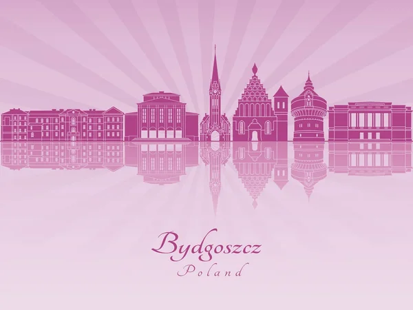 Skyline de Bydgoszcz na orquídea radiante roxa — Vetor de Stock