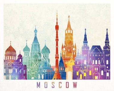 Moskova yerler suluboya poster
