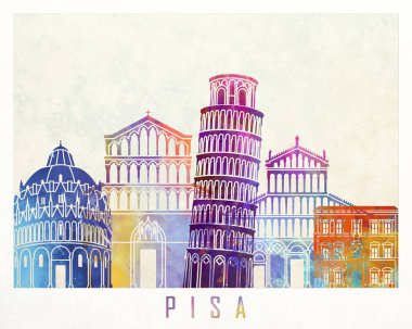Pisa yerlerinden suluboya poster