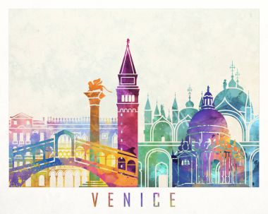 Venedik tarihi suluboya posteri