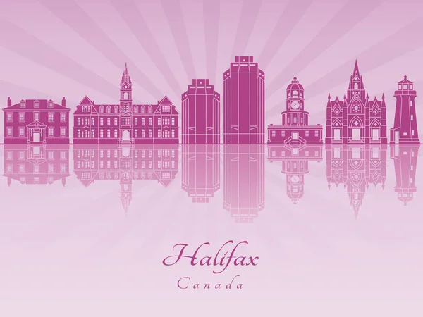 Skyline de Halifax V2 en orquídea radiante púrpura — Vector de stock