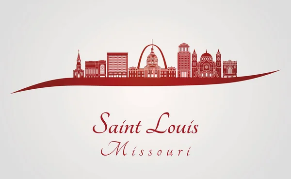 Saint Louis skyline in red — Stock Vector