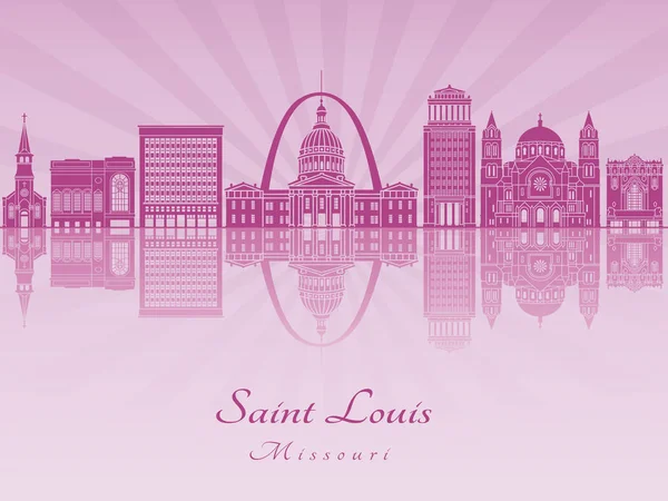 Skyline de Saint Louis en orquídea radiante púrpura — Archivo Imágenes Vectoriales