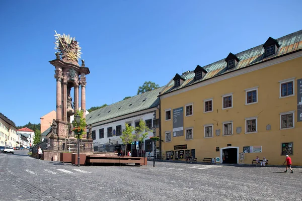 Banska Stiavnica Slowakije Augustus 2015 Holy Trinity Plague Column Banska — Stockfoto