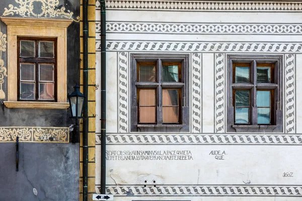 Banska Bystrica Slovakia August 2015 Detail Old Decorative Houses Banska — Stock Photo, Image