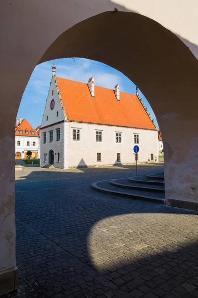 Bardejov Slowakije Augustus 2015 Oude Vierkante Hoofdgebouwen Meestal Renaissance Oorspronkelijk — Stockfoto