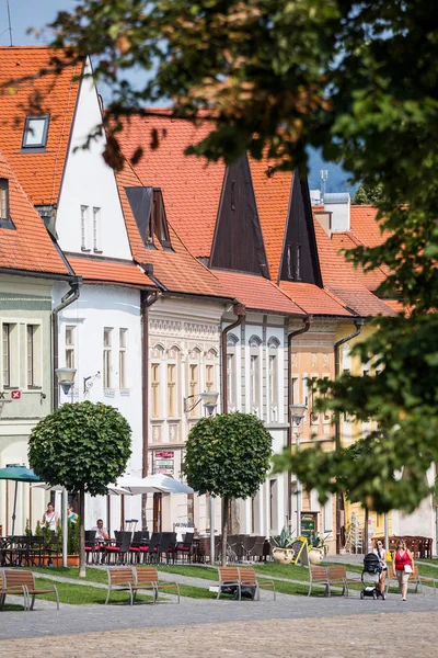 Bardejov Slovakien Augusti 2015 Gamla Torget Huvudbyggnader Mestadels Renässans Ursprungligen — Stockfoto