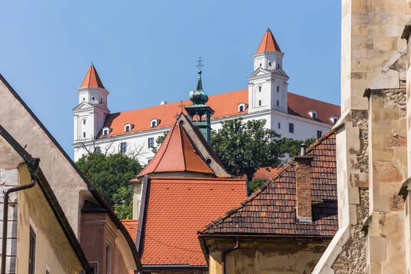 斯洛伐克布拉迪斯拉发 2015年8月04日 不朽的城堡在布拉迪斯拉发 布拉迪斯拉发最著名的建筑 — 图库照片
