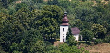 Ilja, Slovakya - 06 Ağustos 2015: Ilja - Slovakya köyde nerede bulunan St Gilles kilise - XIII. yüzyılda, Romanesk kilise.