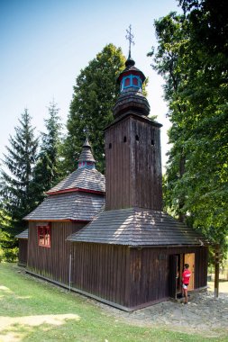 Semetkovce, Slovakya - 09 Ağustos 2015: Yunan Katolik Kilisesi St Michael Archangel den 1752 Semetkovce, Slovakya