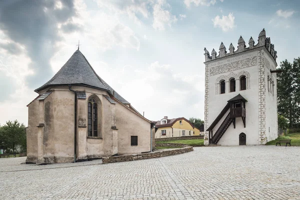 Strazky Slovakia August 2015 Strazky Castle Tower Church — Stock Photo, Image