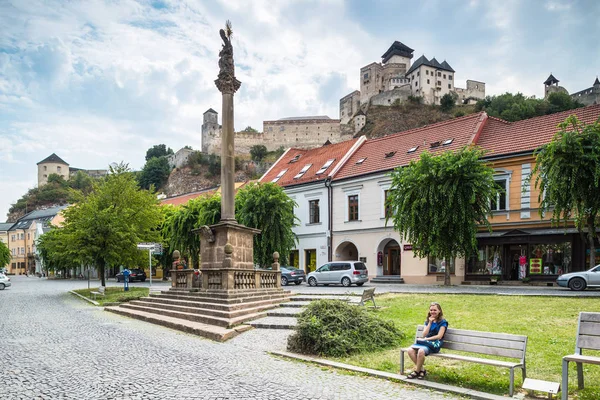 Castillo Trencin Eslovaquia Agosto 2015 Trenciansky Hrad Castillo Trencin Colina —  Fotos de Stock