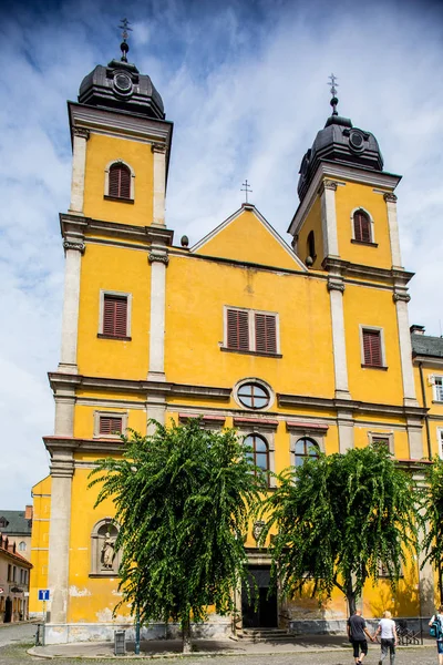 Церква Святого Франциска Xaversky Словакія Серпня 2015 Року Фасадні Церкви — стокове фото
