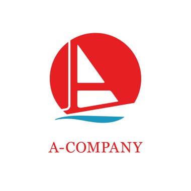 A harfi ve bir şeklin içinde yat bağlama logo.