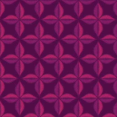 Soyut Dikişsiz organik vektör mor desen. Optik yanılsama. Tüy, yaprak. Kaydırma, duvar kağıdı, tekstil.