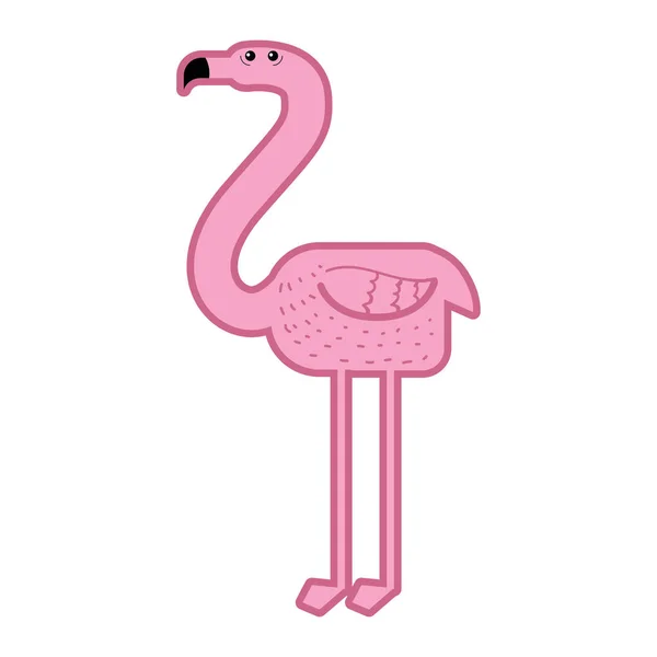 Beyaz arka plan üzerinde izole hayvan vektör çizim. Pembe flamingo anaokulu, İlköğretim Okulu, oyuncakçı dükkanı Kırtasiye Kitap Mağazaları için. Çocuk marka için logo. — Stok Vektör