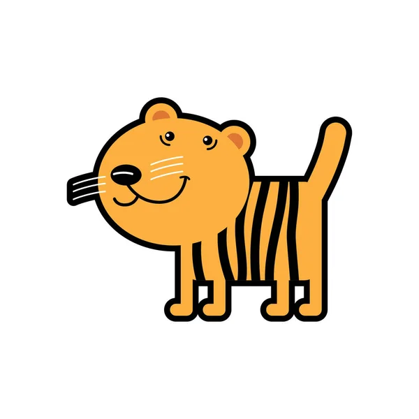 Tigre vectorial para jardín de infantes, escuela primaria, tienda de juguetes, tienda de ropa para niños — Vector de stock