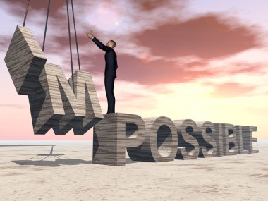 imkansız metnin üzerinde duran adam 