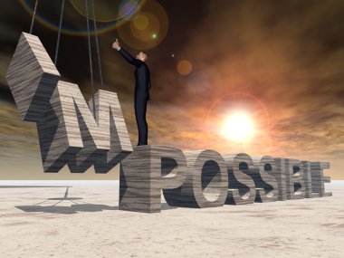 imkansız metnin üzerinde duran adam 