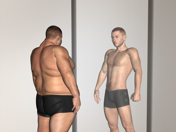 Избыточный вес против стройного мужчины
 