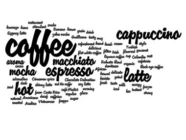 Espresso soyut kelime bulutu