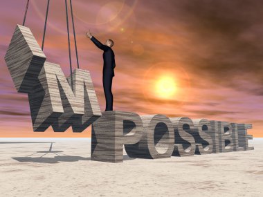 imkansız metnin üzerinde duran adam 