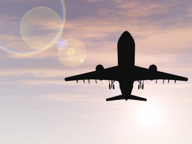 gökyüzü siyah uçakta