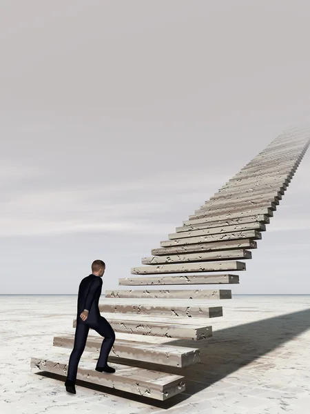 business man  climbing stair