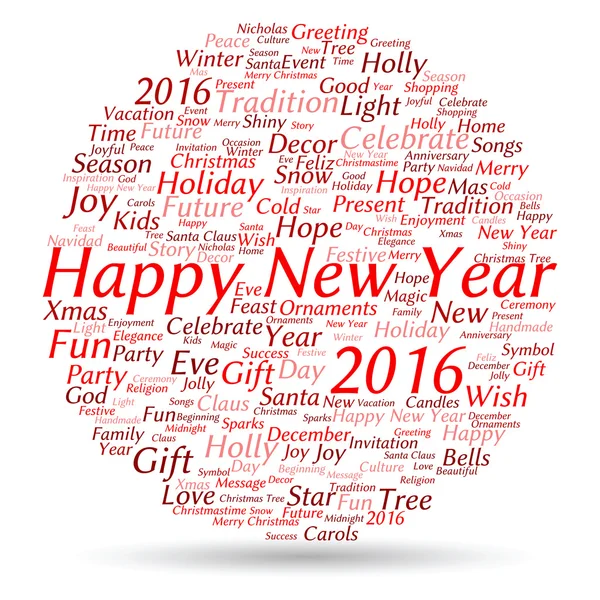 Happy New Year word cloud