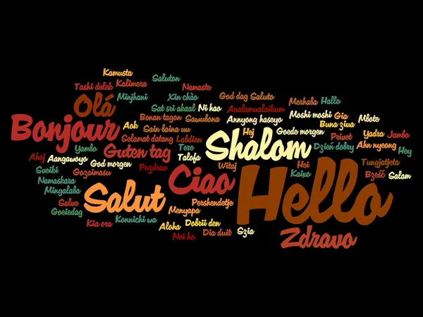 Hello international word cloud — Stock Photo, Image